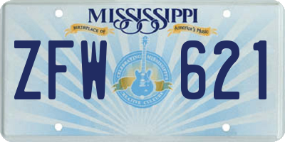 MS license plate ZFW621