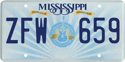 MS license plate ZFW659