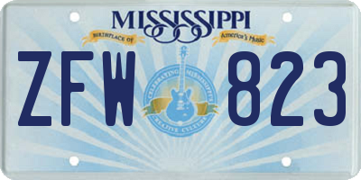 MS license plate ZFW823