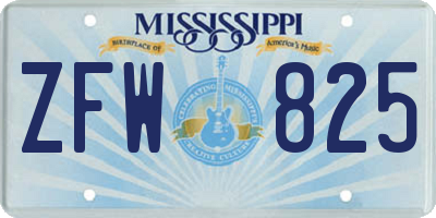 MS license plate ZFW825