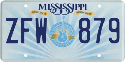 MS license plate ZFW879
