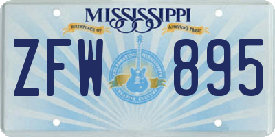 MS license plate ZFW895