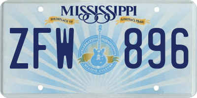 MS license plate ZFW896