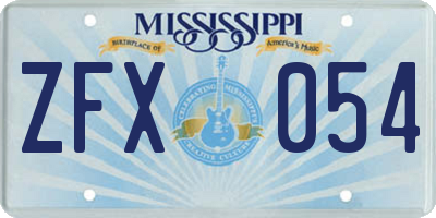 MS license plate ZFX054