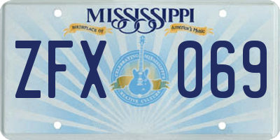 MS license plate ZFX069