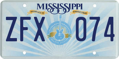 MS license plate ZFX074