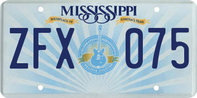 MS license plate ZFX075