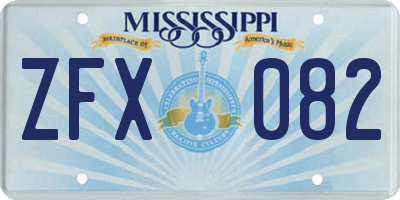 MS license plate ZFX082