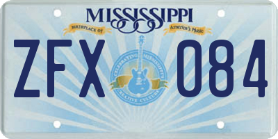 MS license plate ZFX084