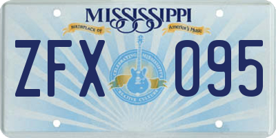 MS license plate ZFX095