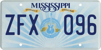 MS license plate ZFX096