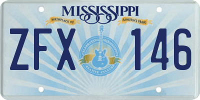 MS license plate ZFX146