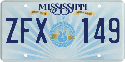 MS license plate ZFX149