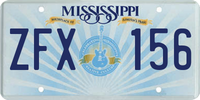 MS license plate ZFX156