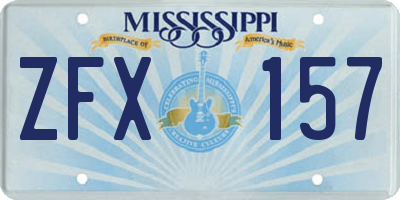 MS license plate ZFX157