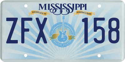 MS license plate ZFX158
