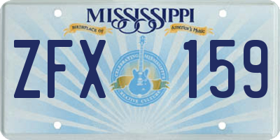 MS license plate ZFX159