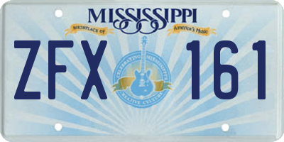 MS license plate ZFX161