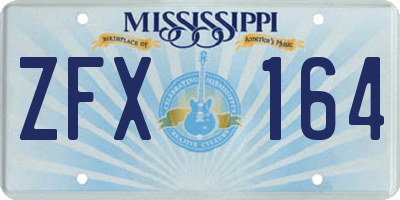 MS license plate ZFX164