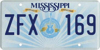 MS license plate ZFX169