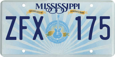 MS license plate ZFX175
