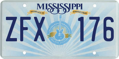 MS license plate ZFX176