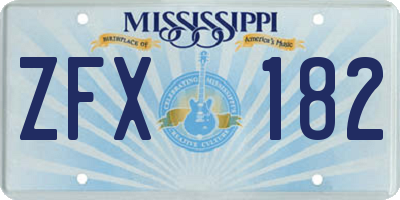 MS license plate ZFX182