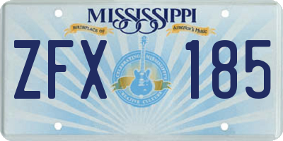 MS license plate ZFX185