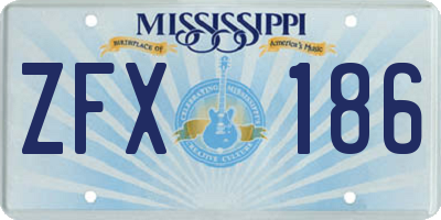 MS license plate ZFX186