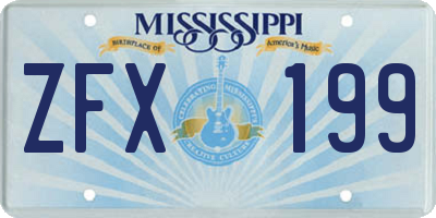 MS license plate ZFX199
