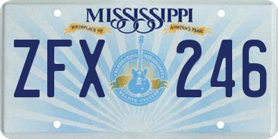 MS license plate ZFX246
