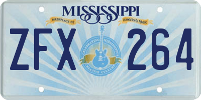MS license plate ZFX264