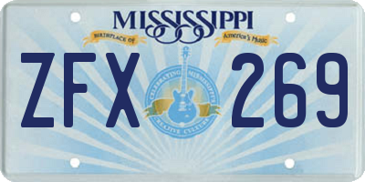 MS license plate ZFX269