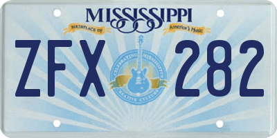 MS license plate ZFX282
