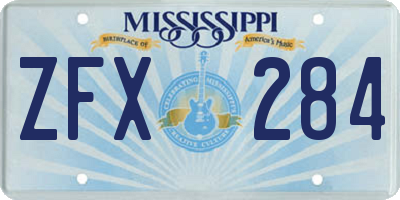 MS license plate ZFX284
