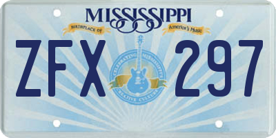MS license plate ZFX297