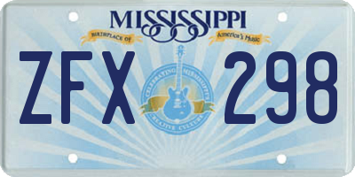 MS license plate ZFX298