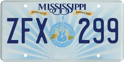 MS license plate ZFX299