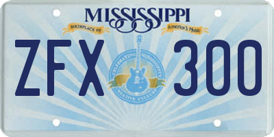 MS license plate ZFX300