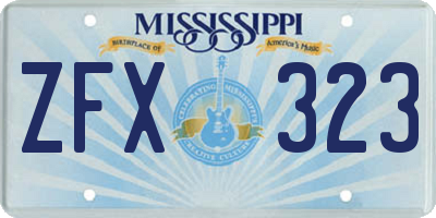 MS license plate ZFX323