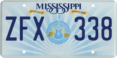 MS license plate ZFX338