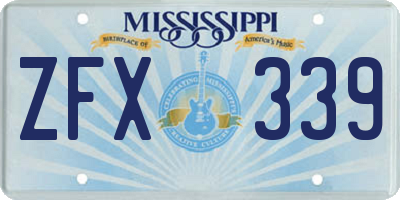 MS license plate ZFX339