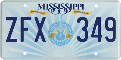 MS license plate ZFX349