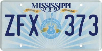MS license plate ZFX373