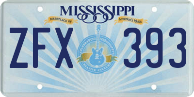 MS license plate ZFX393