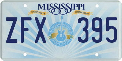 MS license plate ZFX395