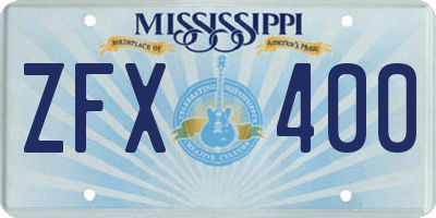 MS license plate ZFX400