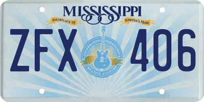 MS license plate ZFX406