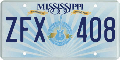 MS license plate ZFX408