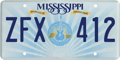 MS license plate ZFX412